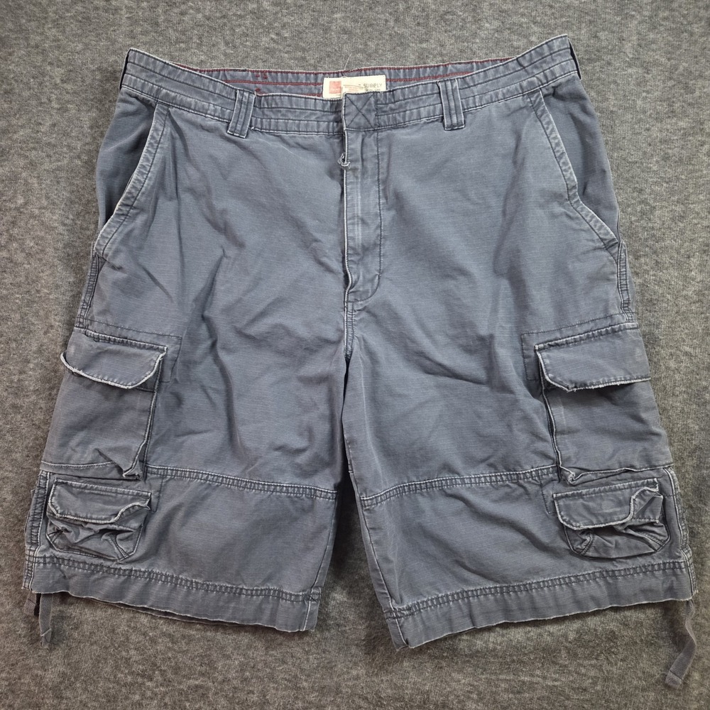 Mossimo Cargo Supply Shorts Mens 38 Blue Ripstop Baggy Skate Grunge Y2K Vintage